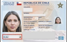 Localizar el RUT (RUN) en la cédula de identidad chilena