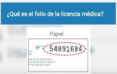 Donde esta el folio de la licencia medica en papel