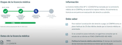 Etapas de la licencia médica en www mi licenciamedica cl COMPIN