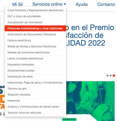 Acceder al servicio del SII Certificados en Línea