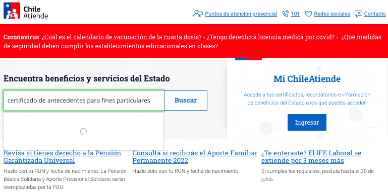 ChileAtiende certificado de antecedentes gratis en linea