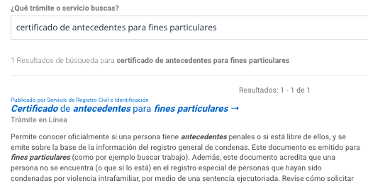 Buscar certificado de antecedentes en línea ChileAtiende