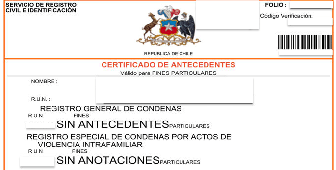 Registro Civil certificado de antecedentes para fines particulares online gratis